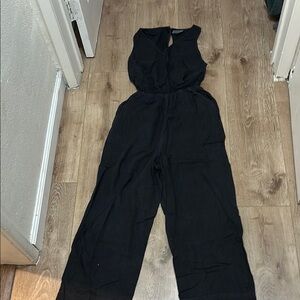 Black Sleeveless wide leg Jumpsuit